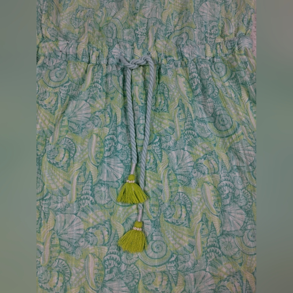 Vineyard Vines Shells Allover Print Green/Blue Bandeau Top Swim Coverup  XXS - Picture 10 of 16